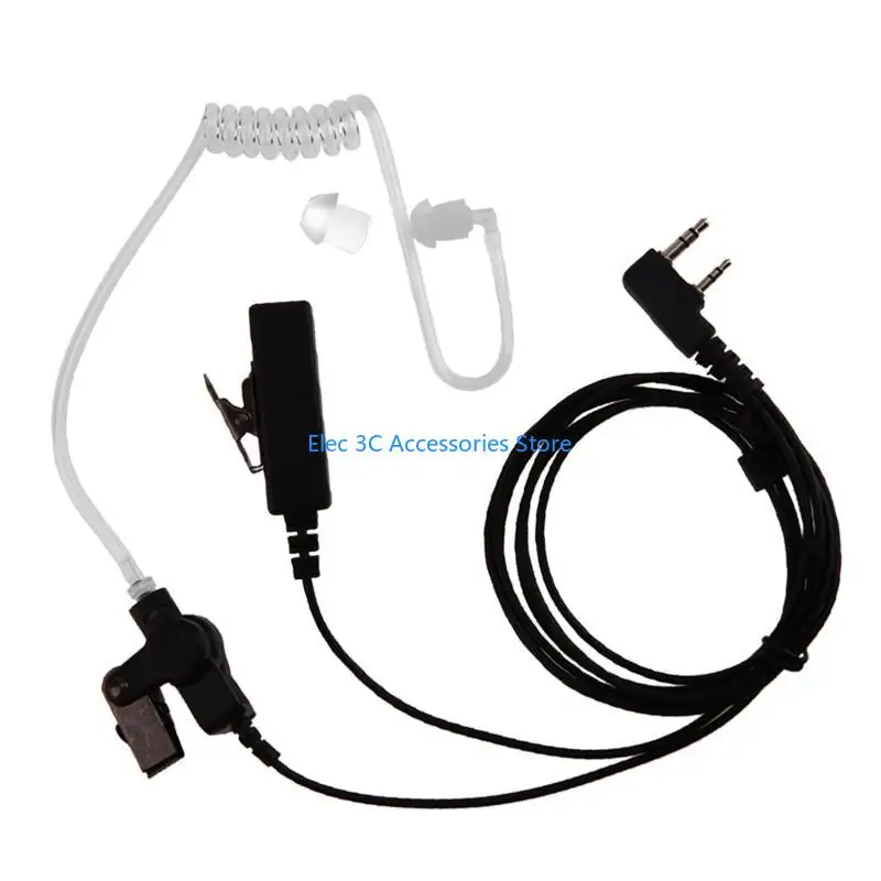 Y51A Walkie Talkies Earpiece with Mic 2 Pin AcousticTube forKenwood TYT UV-5R