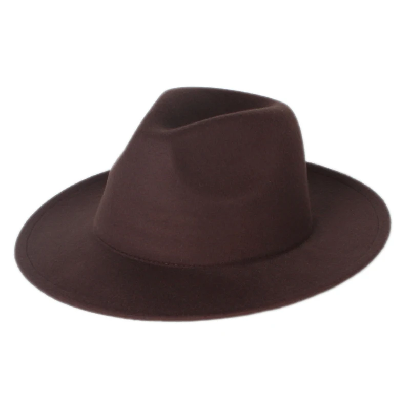 Hot Sale Autumn Winter Vintage Unisex Fashion Flat Wide Brim Jazz Fedora Hats For Women