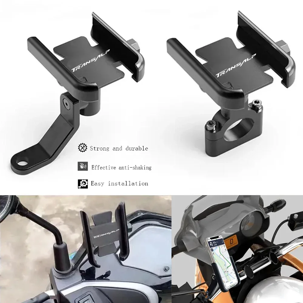 

Motorcycle Mobile Phone Holder Mirrors Handlebar GPS Stand Bracket For Honda TRANSALP 600 VH/VJ VK/VL VM/VN VP/VR/VS 1993-2019