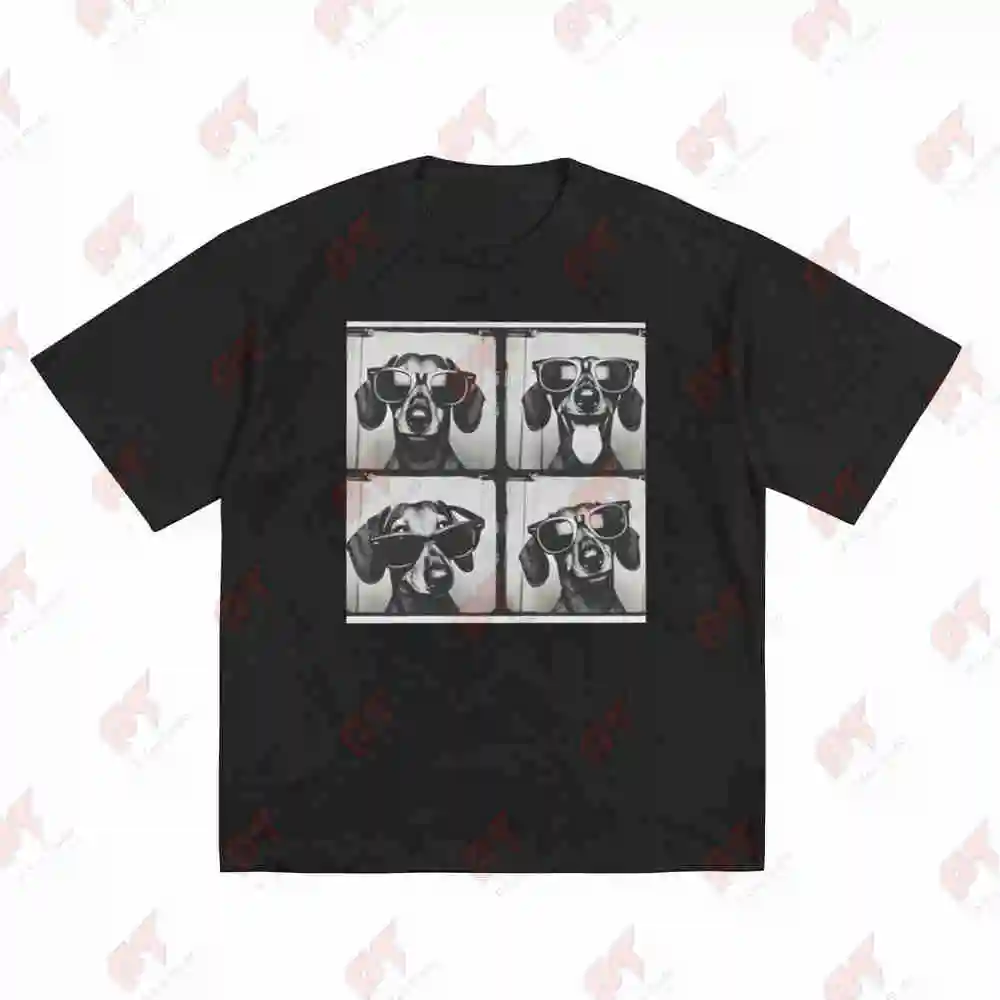 Dachshund Rocking Cool Sunglasses Short Sleeve Tee 100% Cotton T-Shirt