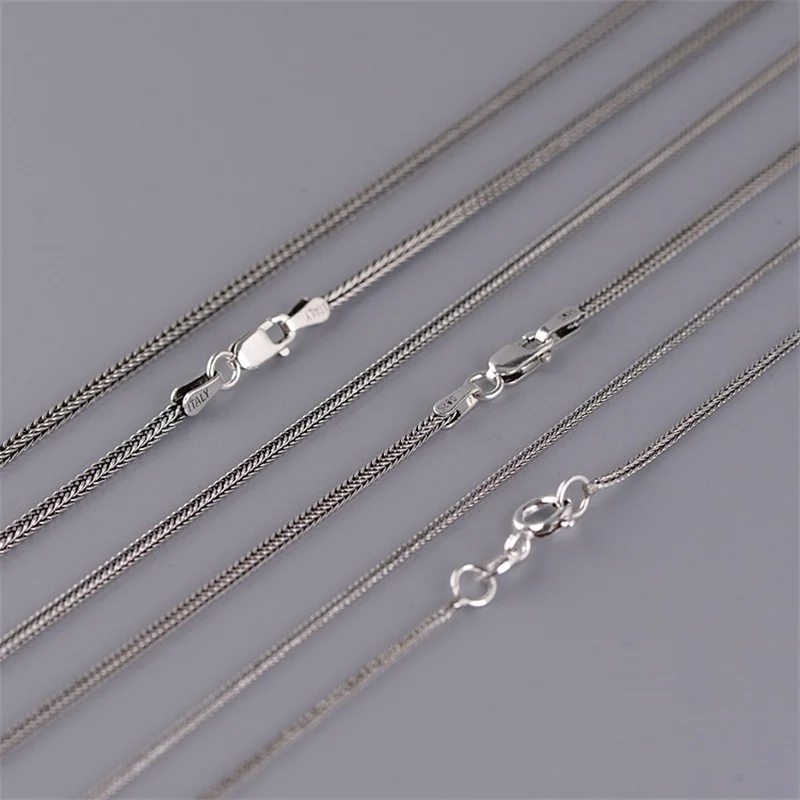 

1.3/1.6MM 40-80CM Thin Thai Silver Snake Bone Links Chains for Women 925 Sterling Silver Square Chains Necklaces NO Pendants