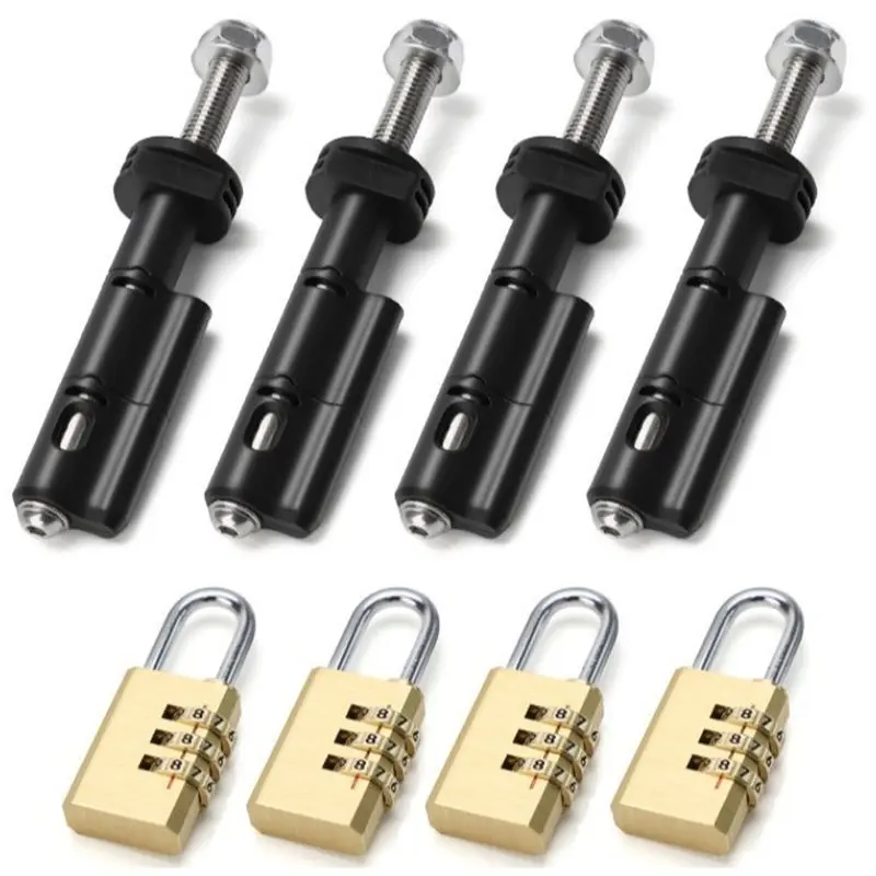 DT19-Performance-Enhanced For Maxtrax MKII Recovery Traction Boards 4PCS Drawbar Mounting Pins Kit With Password Lock Reliabilit