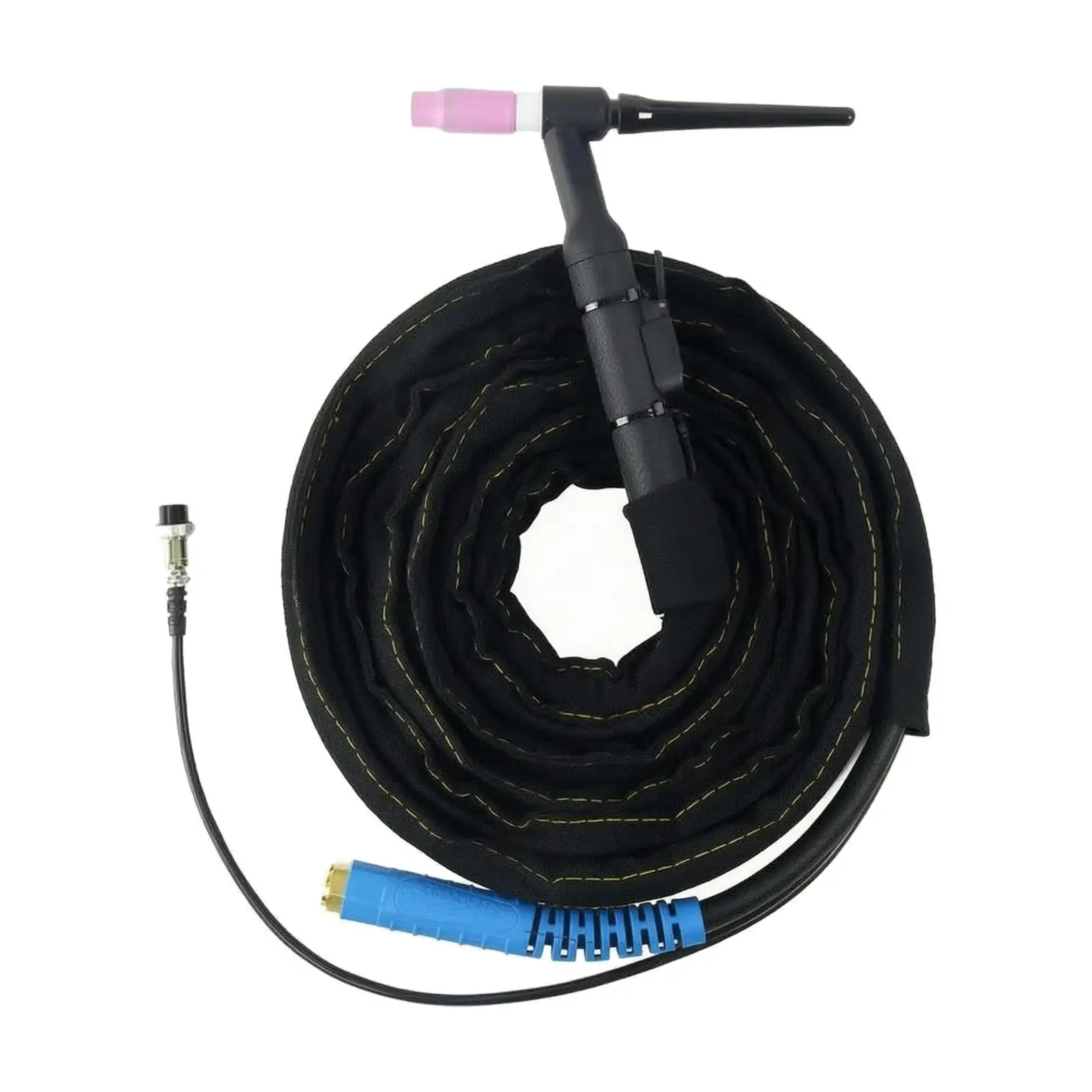 Gas Cooled TIG Welding Torch WP26 with Flexible Cloth Cable and Grip Style Handle for Reduced Hand Fatigue During Welding