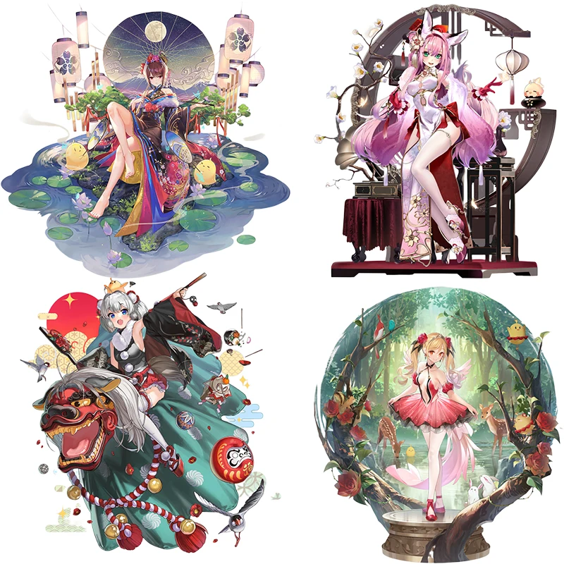 Stiker Dinding Kepribadian Gadis Anime Indah Tiga Ratel QCYX6 Azur Lane Stiker Mobil Berperekat Tahan Air