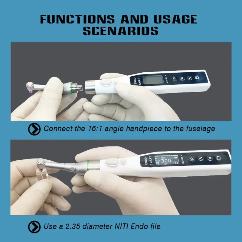 den tal Wireless Endo With 16:1 Contra Angle Handpiece Root Canal Equipment Wireless Endodontic Motor