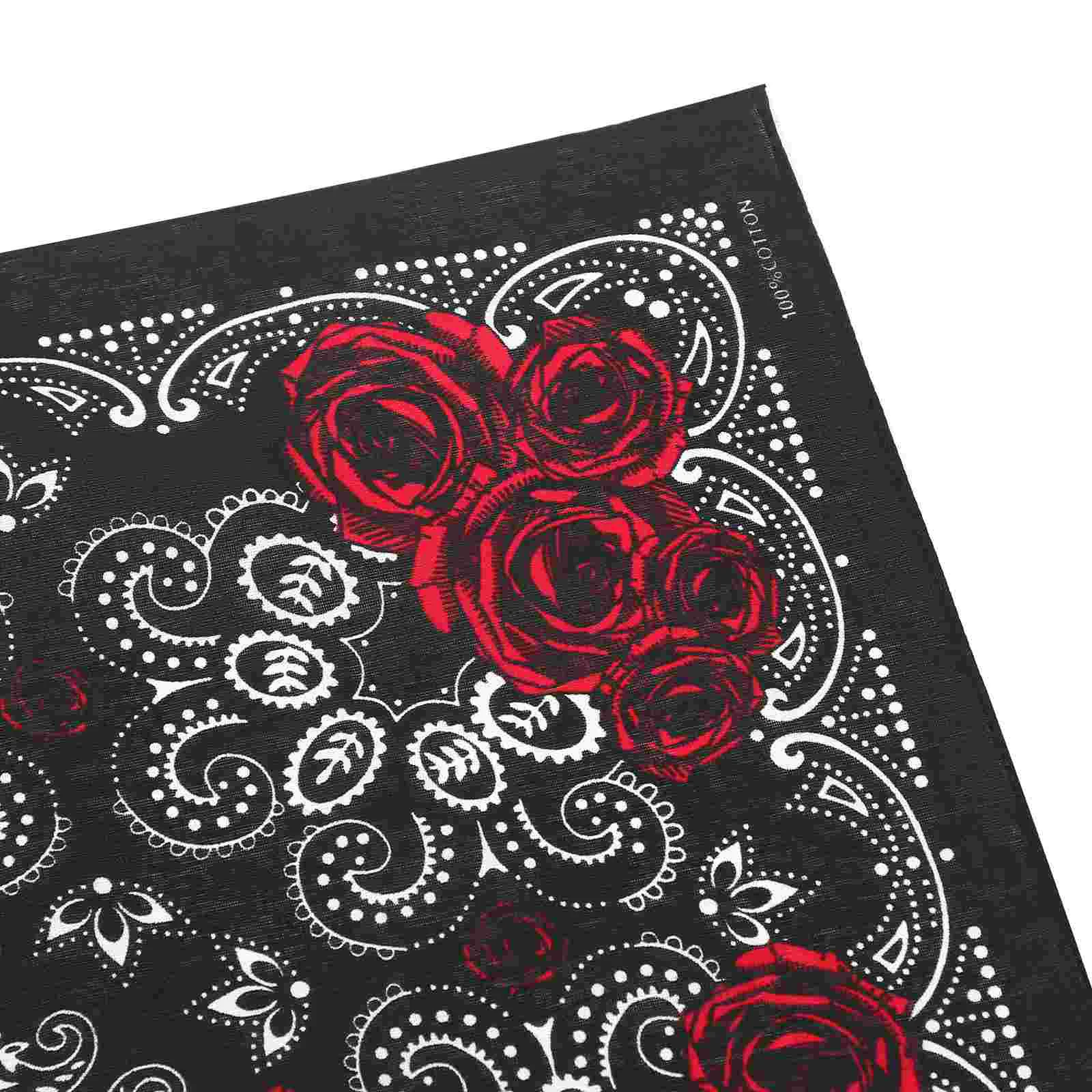 Printed Headscarf Double Sided Bandana Headbands Men Cotton Bandanas Bandannas for Black Rose Women