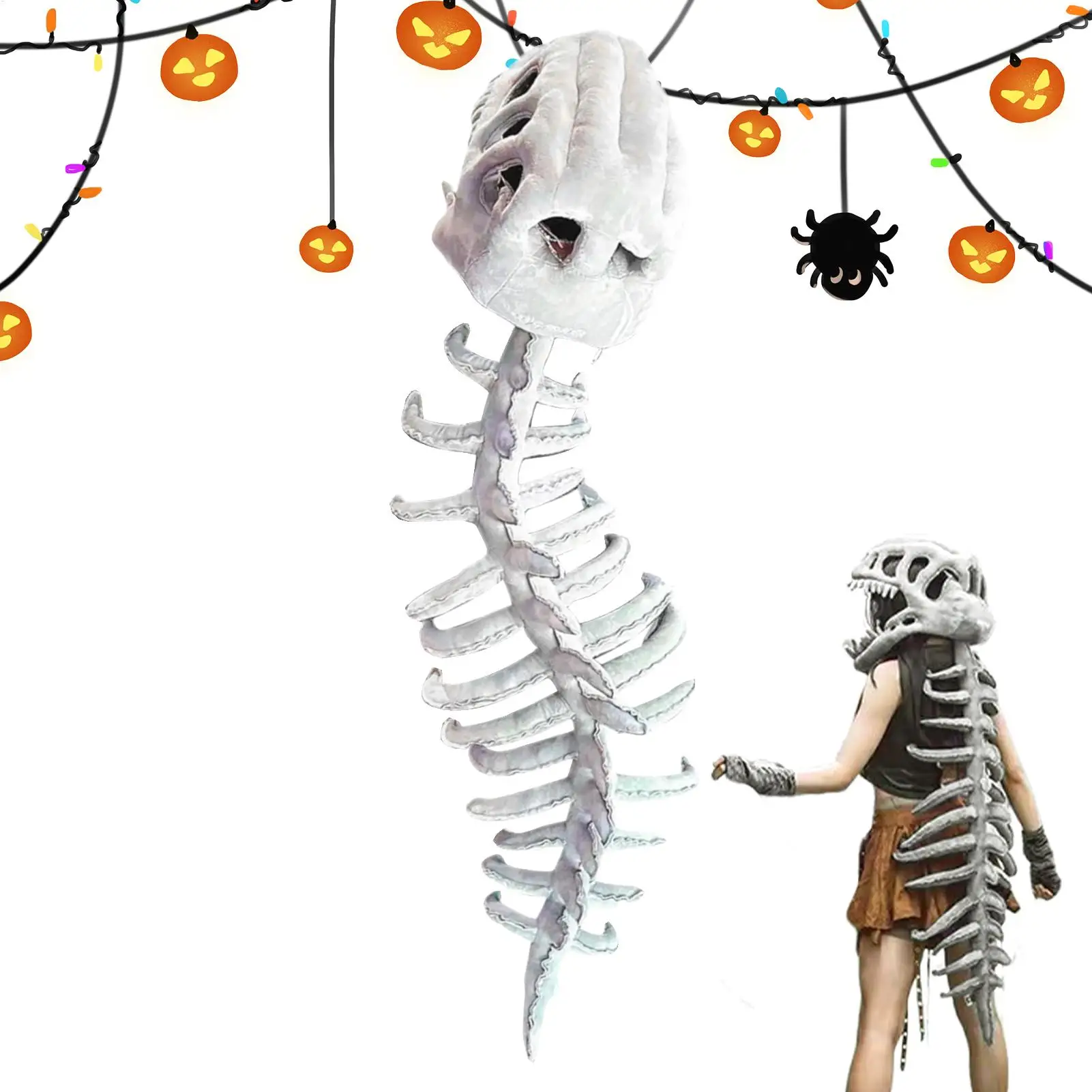 

3D Dinosaur Skeleton Soft Funny Dinosaur Skeleton Cos Props Unique Comfortable Dinosaur Skeleton Costume Set