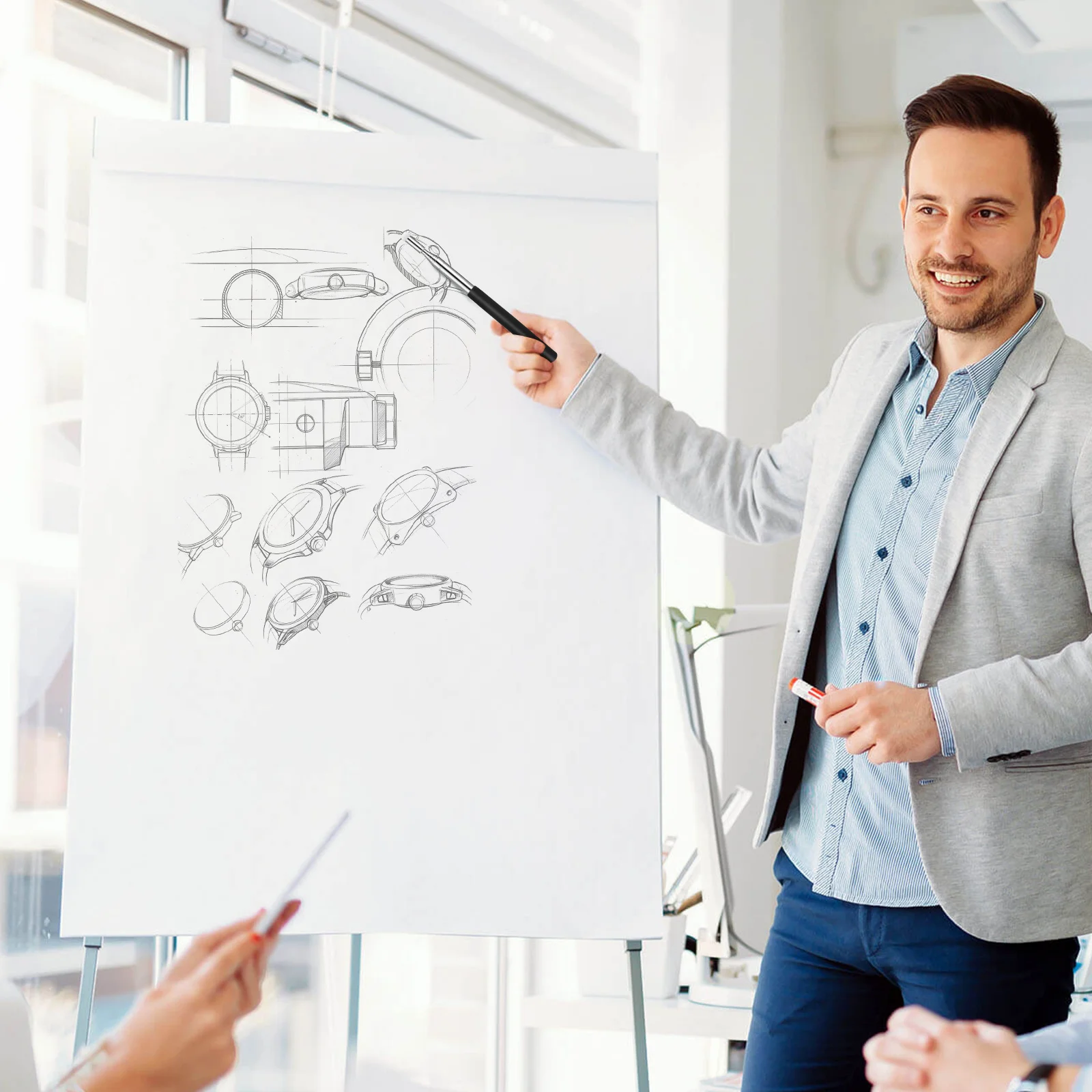 مقدم محمول 39 بوصة مؤشر قابل للتمديد قوي قوي تأثير إضافي للمعلمين أدلة مبيعات الموظفين مؤشر اليد #5