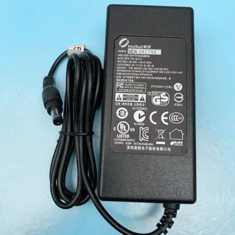 

Genuine Meikai PDN-60-21A 24V 2.5A 5.5*2.5mm AC Adapter Charger 60W Power Supply