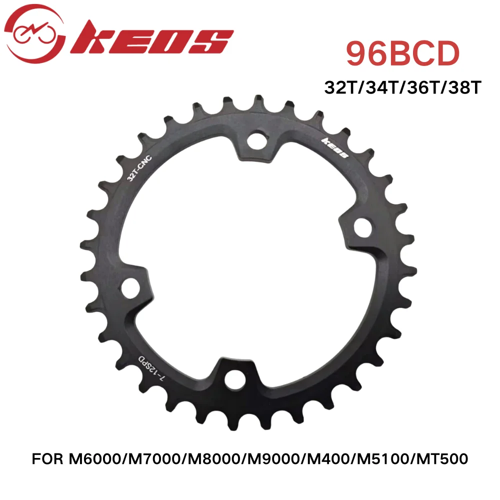 keos 96BCD 4-Bolt دراجة سلسلة CNC ضيق واسعة الأسنان سلسلة عجلة خفيفة الوزن ل M6000/M7000/M8000/M9000 #1