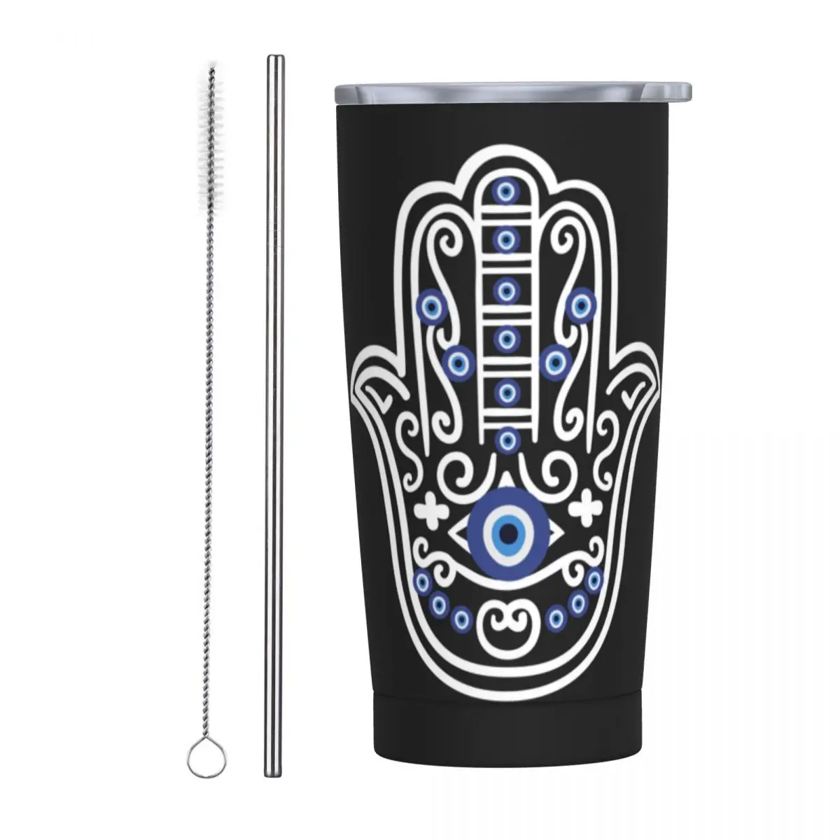 Nazar Evil Eye Stainless Steel Tumbler Charm Protection Driving Car Mugs Large Thermal Mug Cold Drink Milk Tea Water Bottle