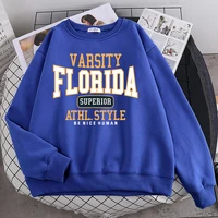 Trend Casual Woman Pullover Florida Superior Athl Style Print Hoody Warm Drop Sleeves Sweatshirt Crewneck Soft Female Streetwear 3