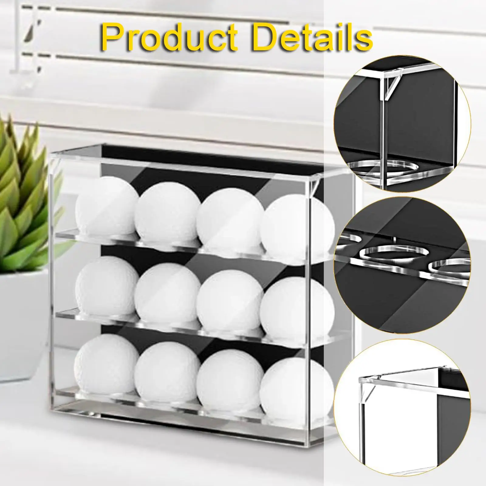 

Golf Ball Holder Golf Ball Display Rack Collectibles Wall Mount Equipment Durable Golf Clubs Shelf Gift for Golf Enthusiasts