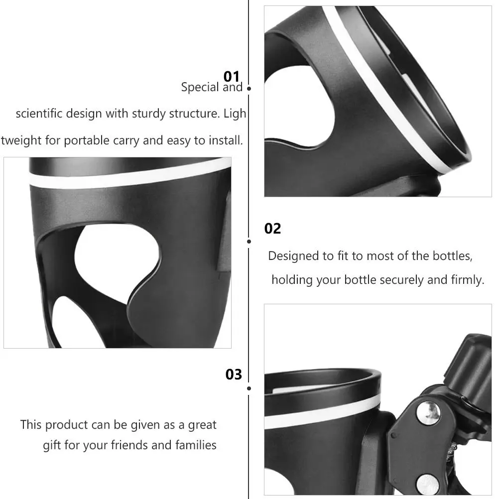 

2Pcs Universal Baby Trolley Bottle Rack Sturdy Lightweight Stroller Cup Holder for Most Bottles Ideal Gift