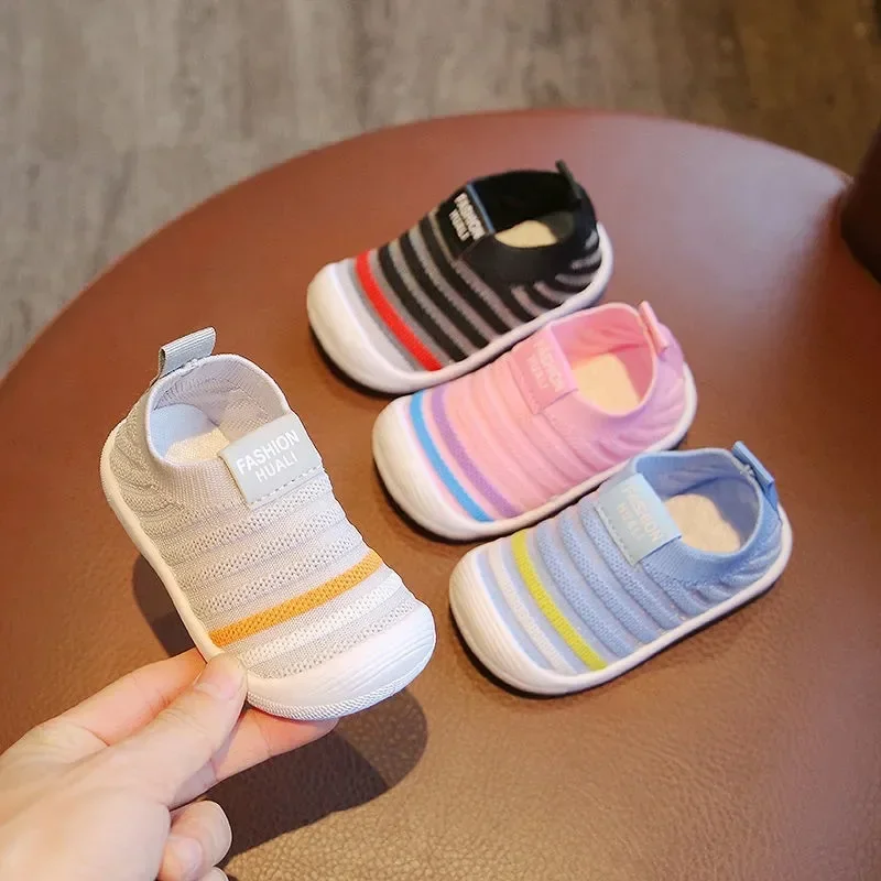 Baby Shoes Toddler Boys Girls First Walkers Infant Mesh Breathable Tenis Shoes Soft Sole Non-slip Sock Shoes Baby Girl Sneakers