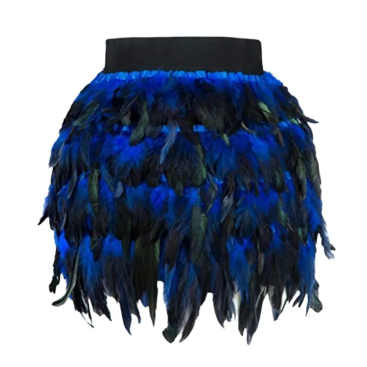 Womens Mardi Gras Tutu Skirts Carnival Multicolour Feather Bubble Skirts Elastic Waist Pettiskirts Masquerade Party Dance Skirts