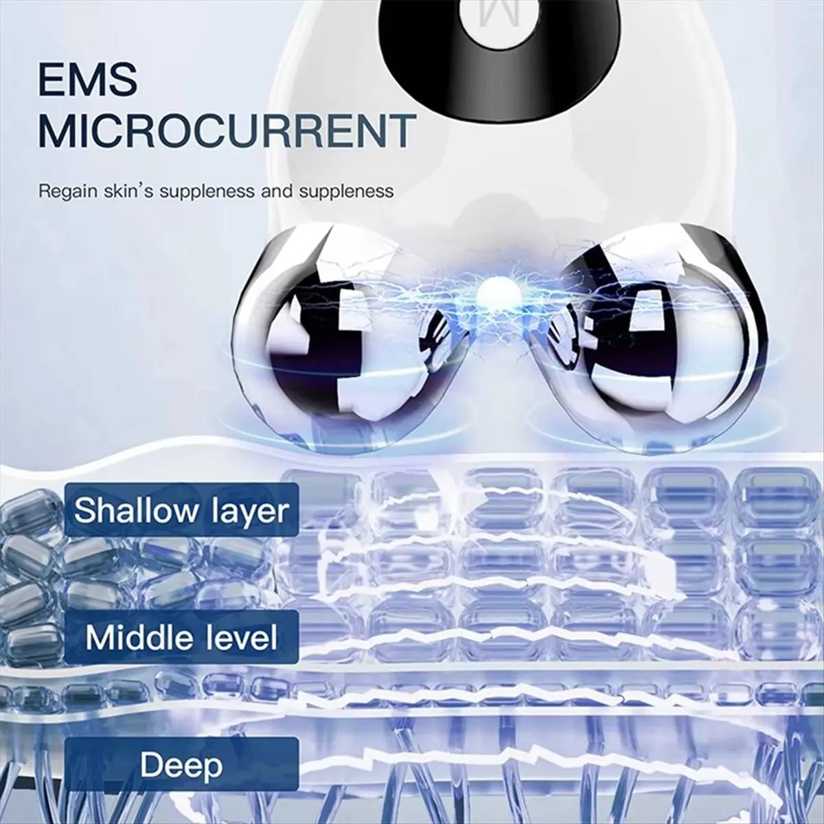 Nices Electric V-Face Lift Roller Massager EMS Microcurrent Sonic Vibration Facial Lifting Skin Tighten Massage Beauty
