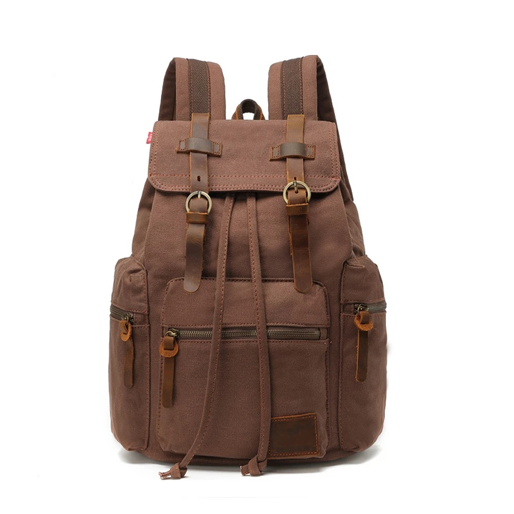 Fashion Men's Backpack Vintage Canvas Backpack School Bag Men's Travel Bags Large Capacity Travel Laptop Retro Bag Dropshipping