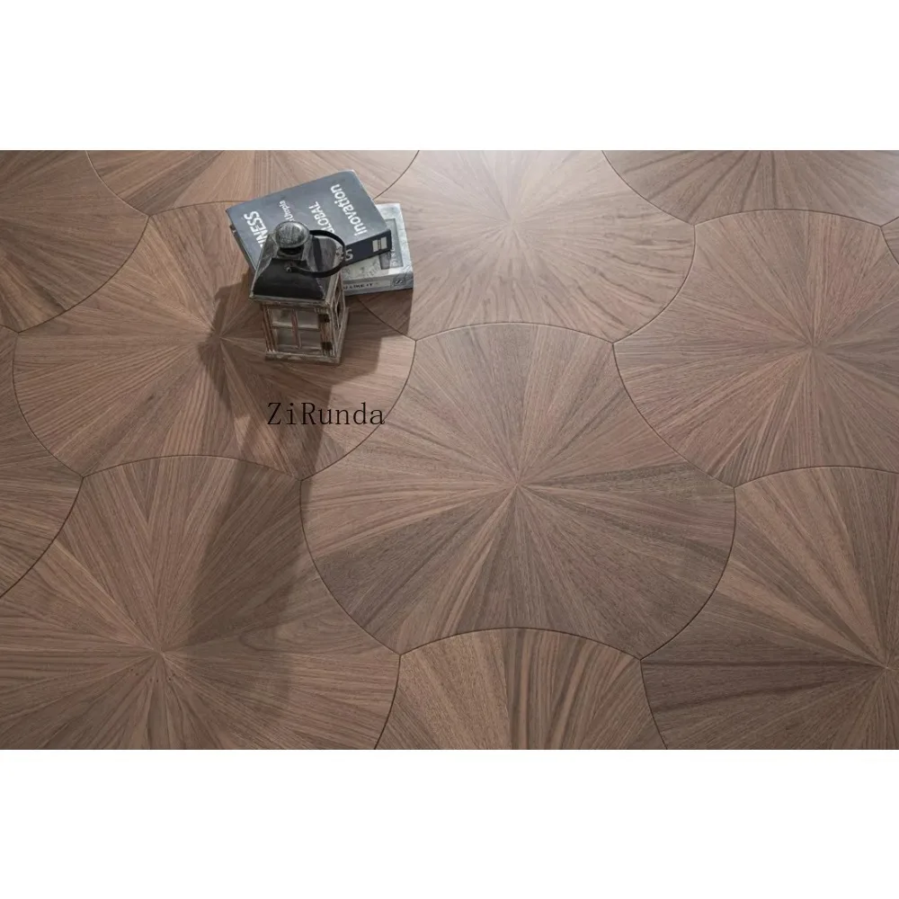 맞춤형 오크 연꽃 모양 마루, 고품질 마루 스타일 목재 바닥, 월넛 마루
