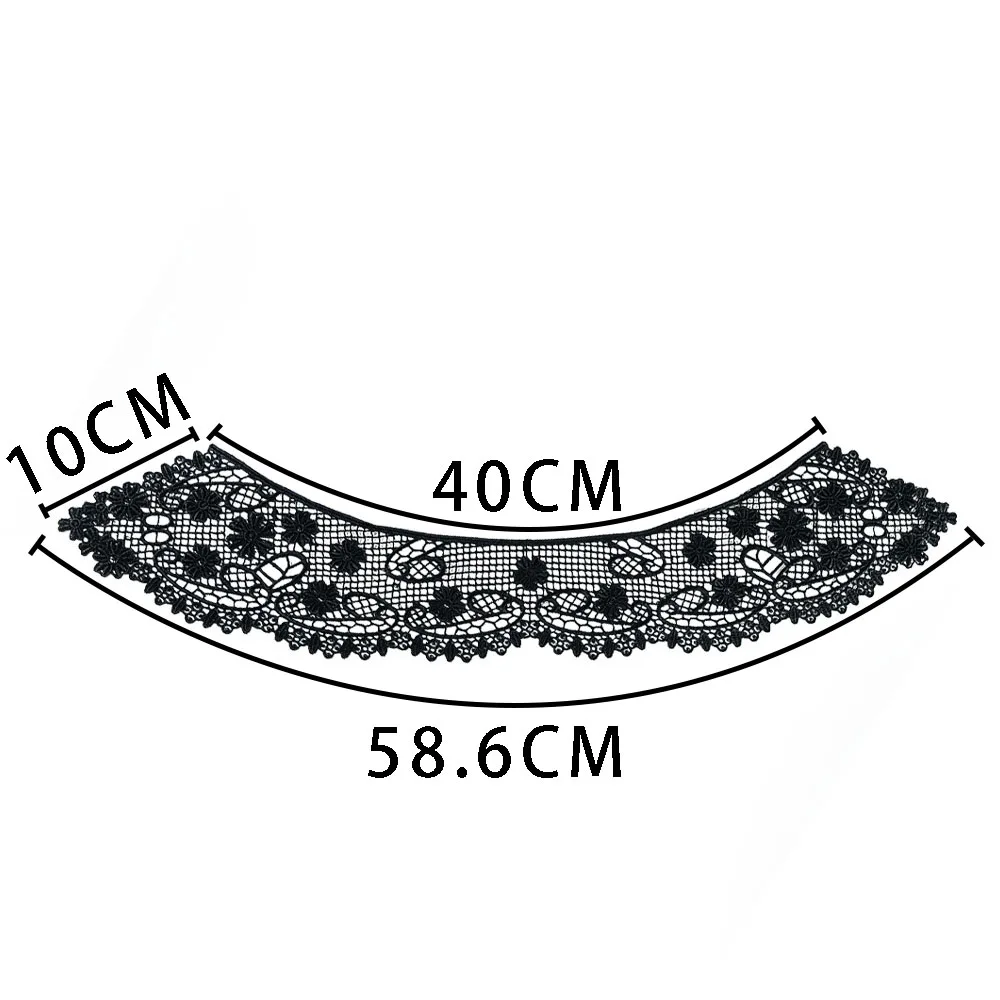 Black and white milk silk embroidery hollowed out collar lace wholesale sales 1-10 pcs sewing on decoration clothing accessories