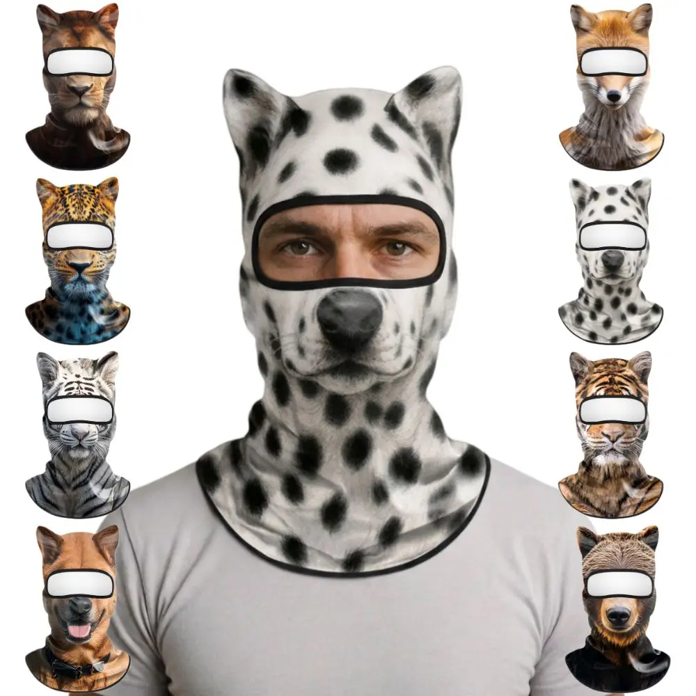 3D Animal Balaclava Mask Ice Silk Sun Protection Full Face Mask Lifelike Windproof Cooling Neck Gaiter Cycling/Party/Outdoor