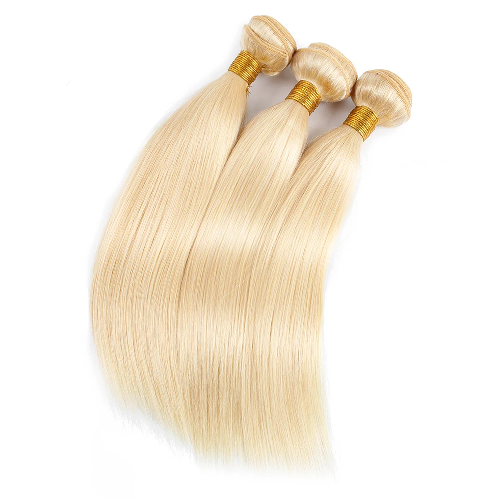 1/3/4PCS 613 Blonde Color Straight Body Wave Human Hair Bundles 95g/PC Brazilian Honey Blonde Human Hair Extentions For Women