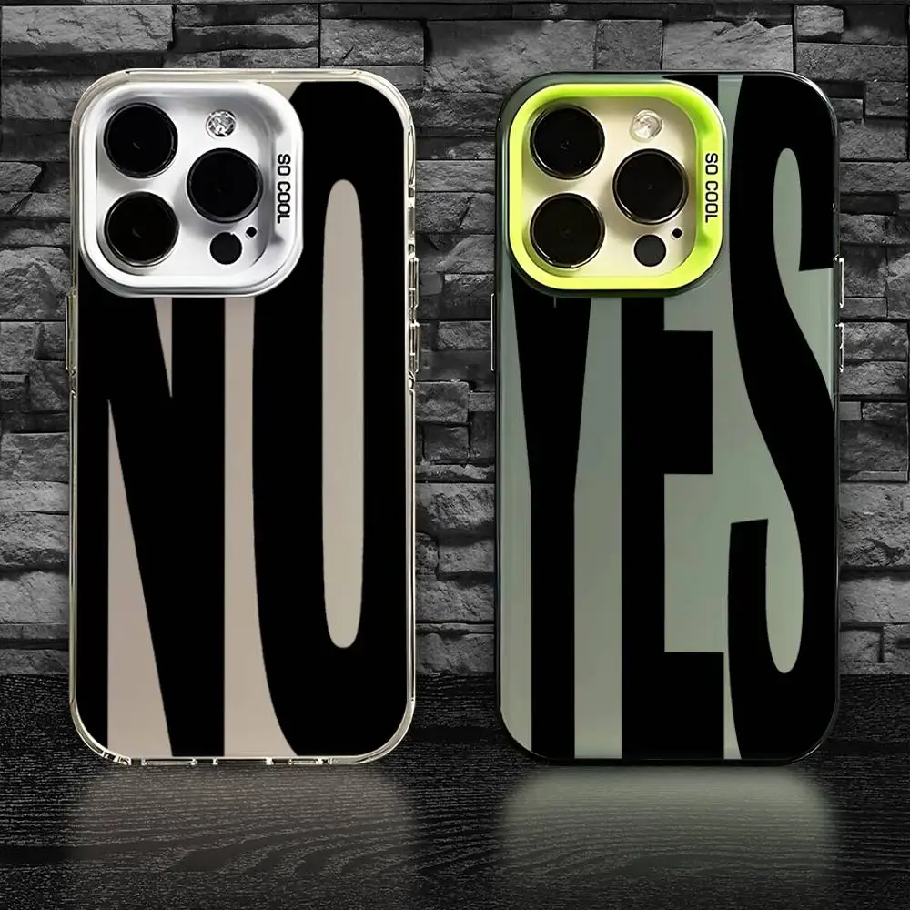 

NO and YES Art Phone Case For iPhone 16,15,14,13,12,11,Pro,XS,Max,Plus,Mini,SE Colorful Candy Matte Shockproof Cover
