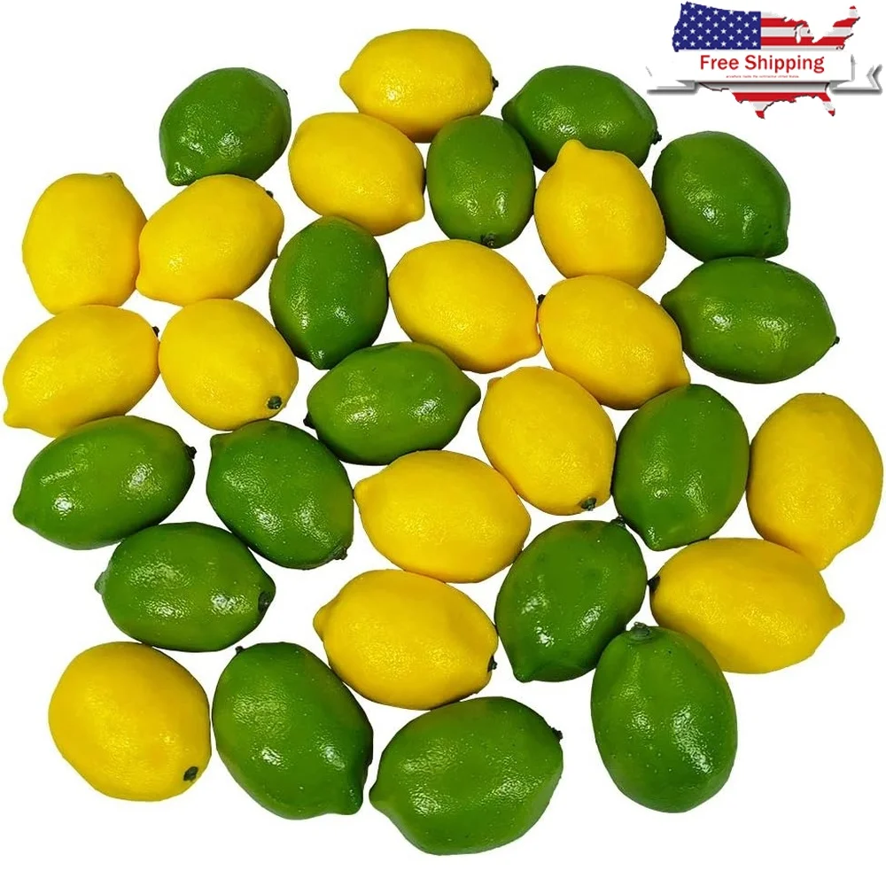 

28 Pcs Artificial Lemons Limes Fake Fruit Home Kitchen Party Decoration Realistic Simulation Table Centerpiece Prop