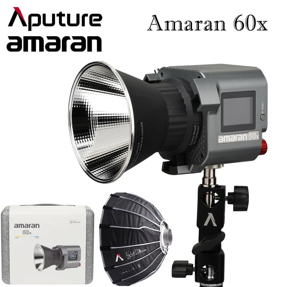 Aputure Amaran COB 60x 60D S Bi-Color LED Video Light Studio LED Light 2700K~6500K 60W Photography Lighting App Control