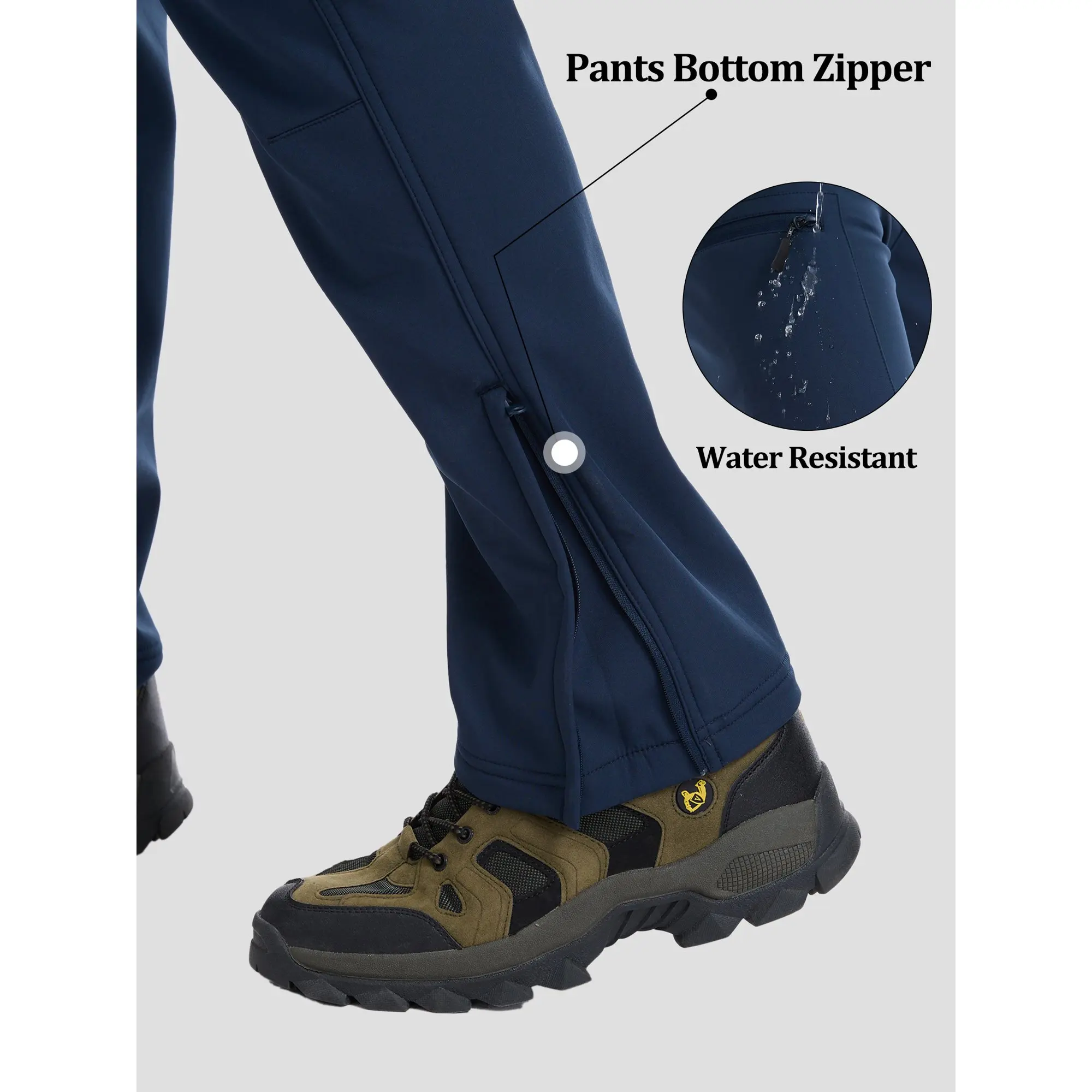 Winter Herren Wasserdichte Camping-Wanderhose Cargo Taktische Softshell Warme Fleece Winddichte Outdoor-Trekking-Jagdhose – Detail 29