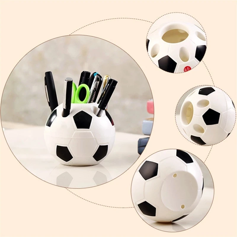 Soccer Shape Pen Pencil Holder Office Desktop Pen Organizer Home Toothbrush Holder Student Gifts Decoration