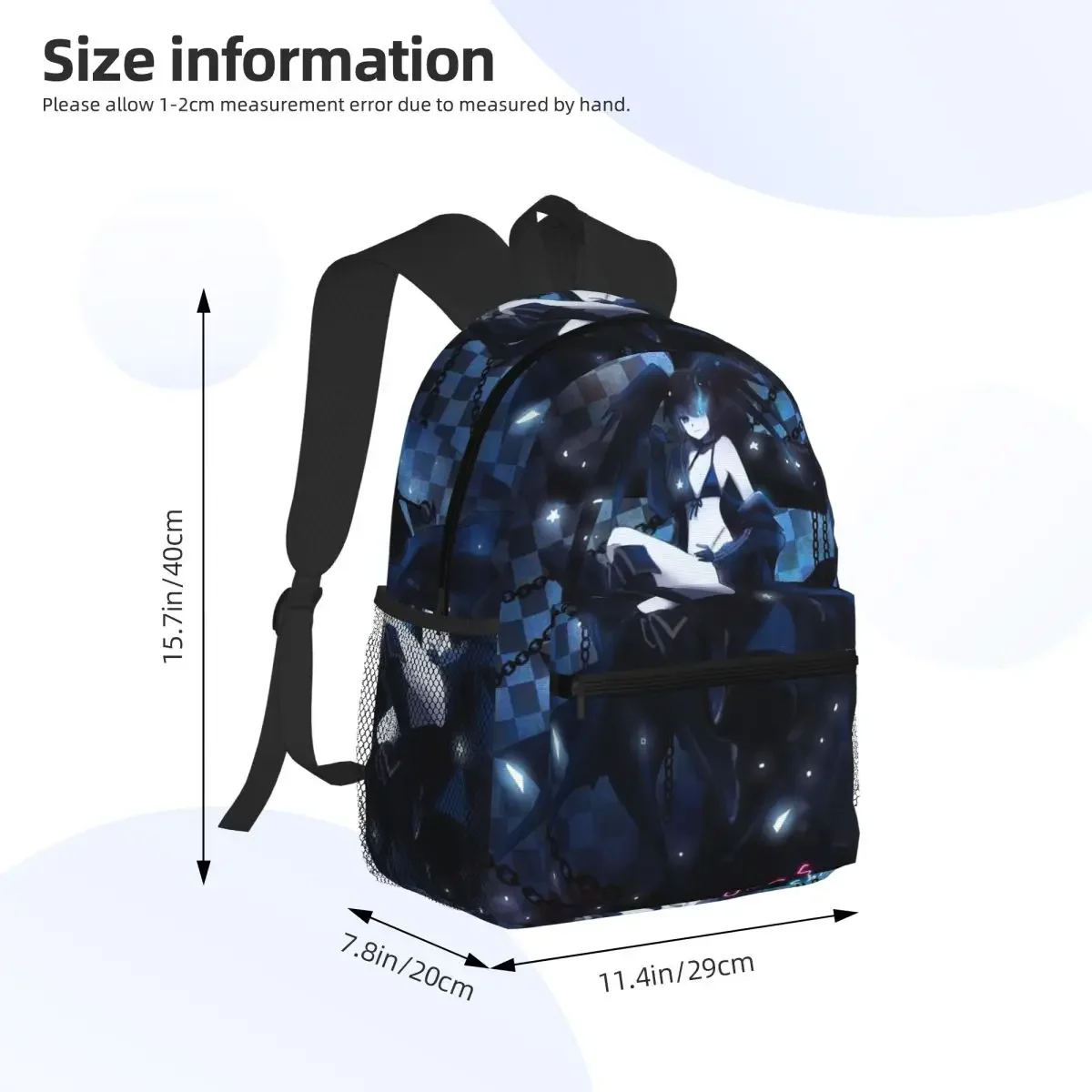 Black Rock Shooter Student Backpack School Bag Hiking Travel Daypack for Boys Girls Fashion Bookbag Shoulder Bags