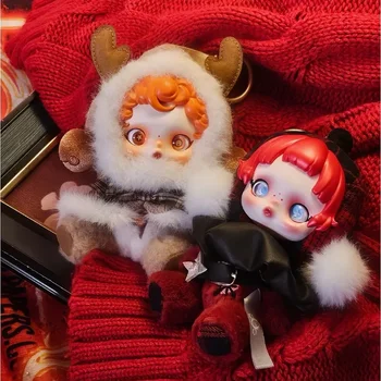 Figurines d'action Skullpanda Winter déconnect Series, boîte ennemi, visage en vinyle, beurre, chanson mignonne de la neige, jouet authentique, cadeau de Noël