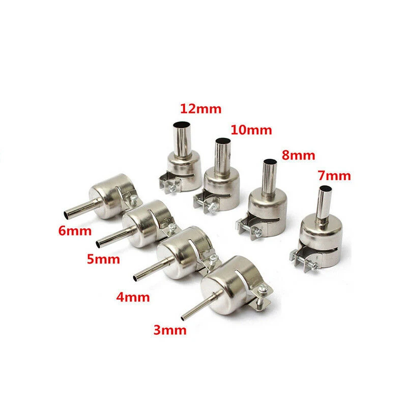 3-12mm Nozzles For Hot Air Soldering Station 850/852 Stainless Steel Universal Heat Gun Resisting Nozzles Solder Welding Kit