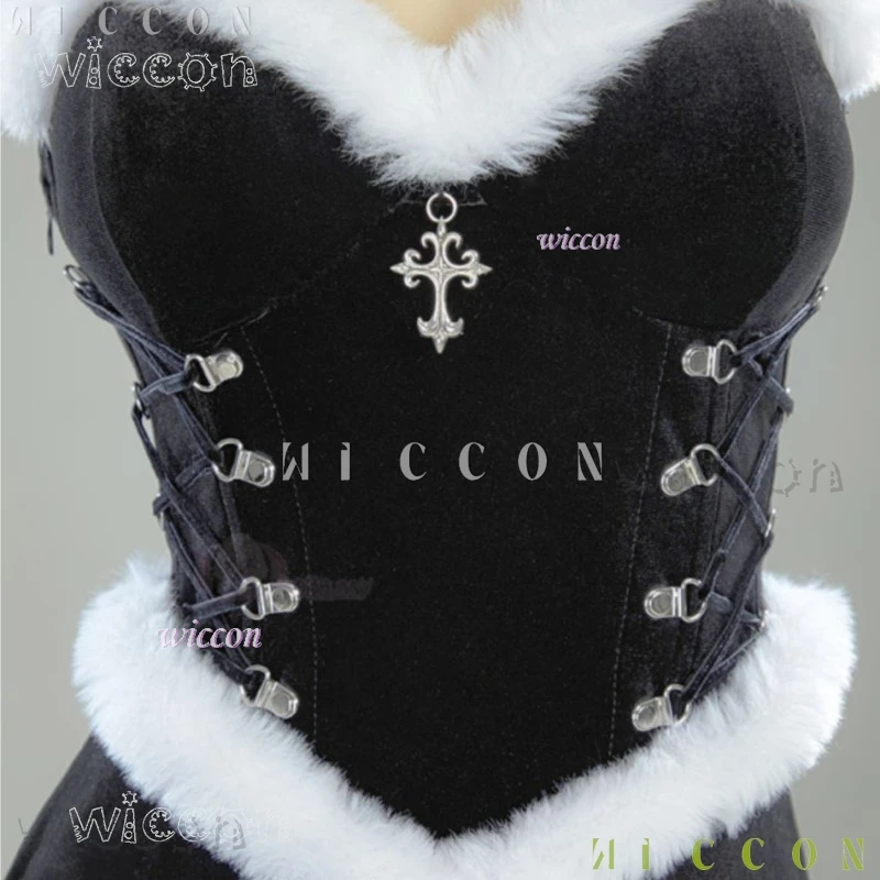 Costumes de carnaval pour adultes, Costume de Cosplay de noël de sorcière gothique, en peluche, tenue d'humeur Festive