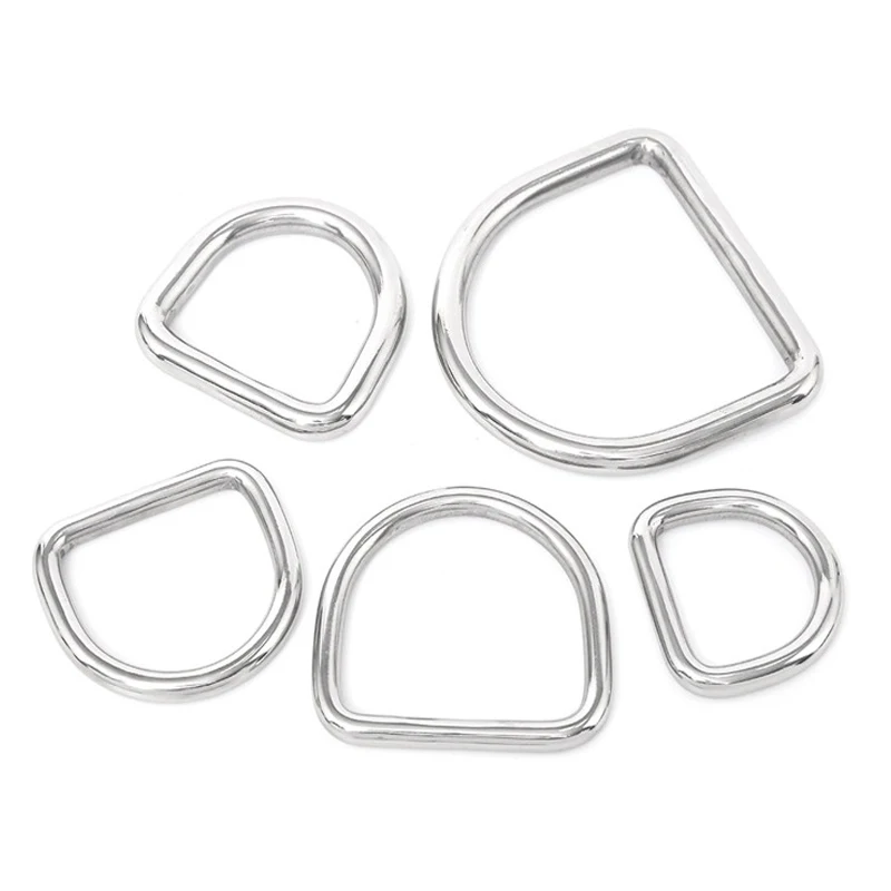 2/5/10Pcs 304# Stainless Steel D Ring Bag Strap Buckle Dog Collar Loop Clasp Webbing Backpack Belt Hook Buckles DIY Accessories