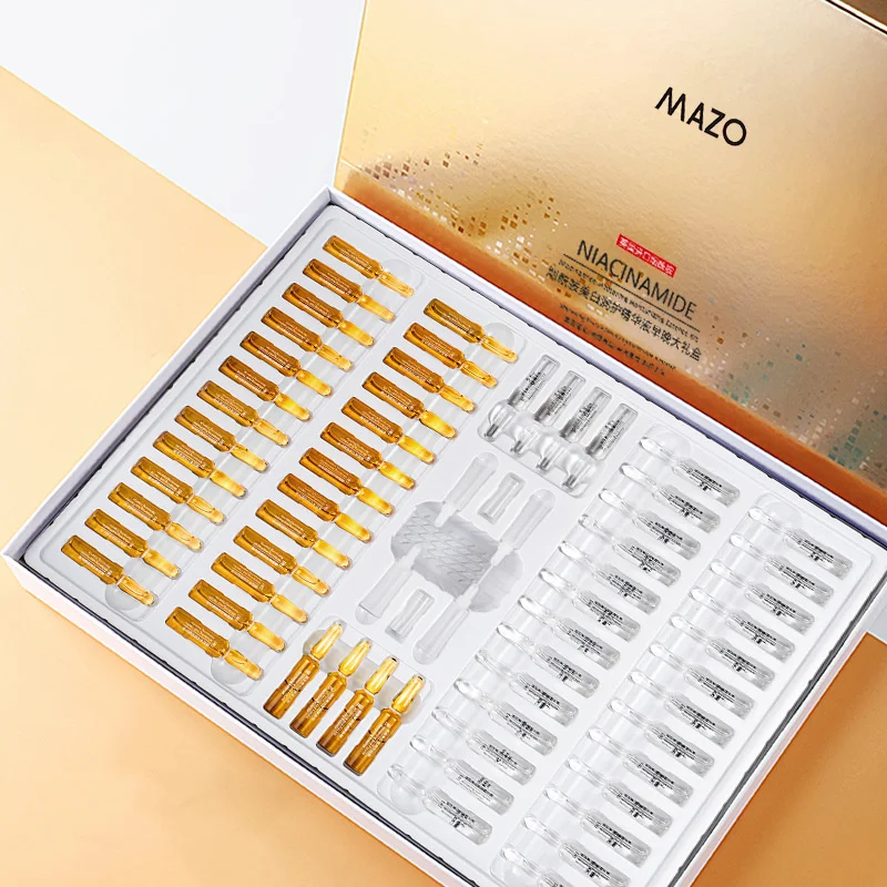 مكافحة الشيخوخة مصل العناية بالوجه مجموعة النياسيناميد أمبولة جوهر ثبات ترطيب سطع إصلاح مجموعة العناية ببشرة الوجه 60 قطعة/صندوق Q