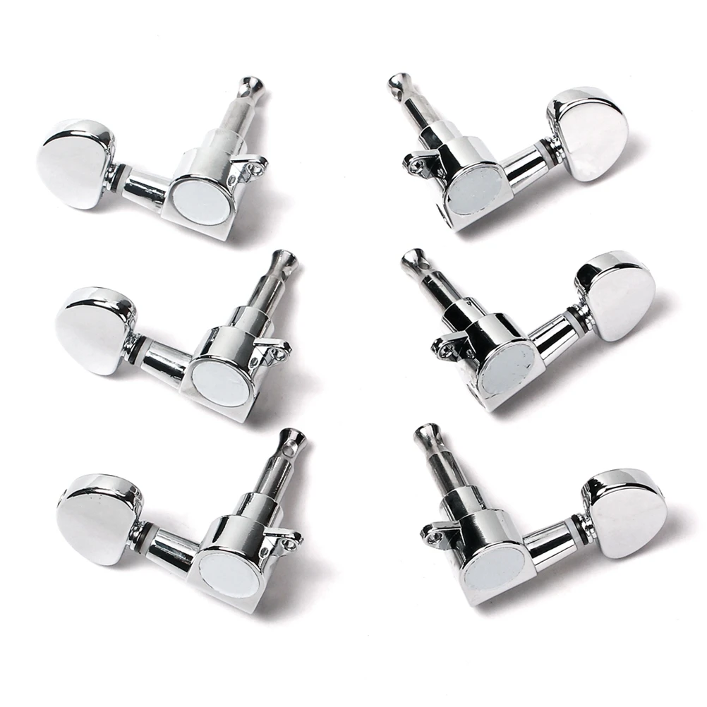 

6Pcs 3L3R Sealed Guitar Tuning Pegs Machine Heads With Mounting Screws And Accessories For Acoustic Electric Guitars Silver
