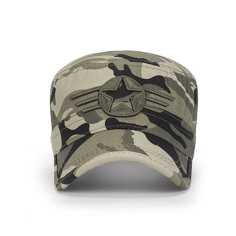 Camouflage Letter Baseball Cap Summer Outdoor CS Hunting Sport Caps Men Flat Top Sunshade Sun Hat Camouflage,Army Green,Black