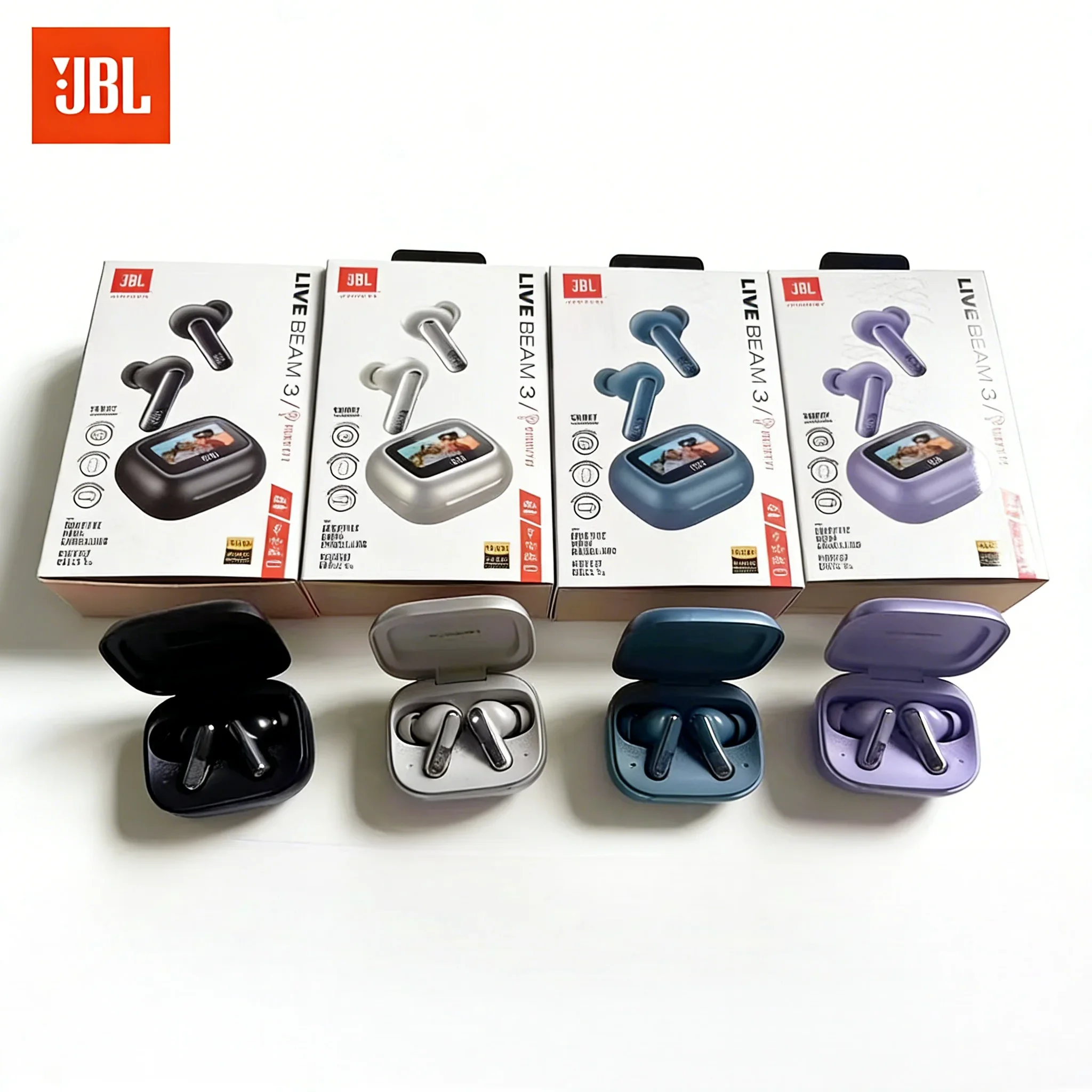 Fones de Ouvido Sem Fio JBL Live Beam 3 com Tecnologia de Cancelamento de Ruído, 6 Microfones, Resistência à Água IP55, Comunicação Clara