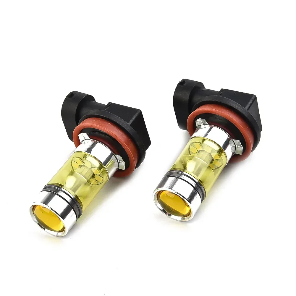 2 X Car Lamps H11 H8 Led Yellow Fog Light Bulbs 12V 100W Super Bright DRL Tool High Quality Auto Accessory