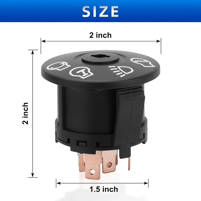 Ignition Switch With Key 7 Terminals Compatible For Husqvarna Craftsman Deere John Riding Lawn Mower Replace 925-1741 Parts