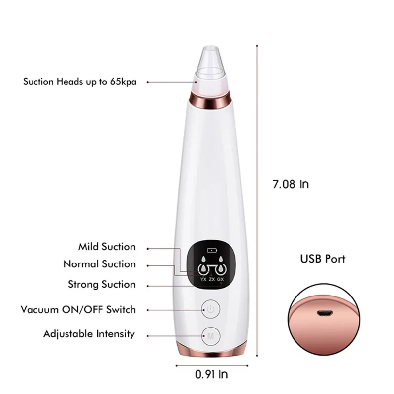 Aspirateur électrique pour points noirs, nettoyeur d'acné, élimination des taches noires, nettoyage en profondeur du visage, Machine de nettoyage des pores, outils de soins de la peau