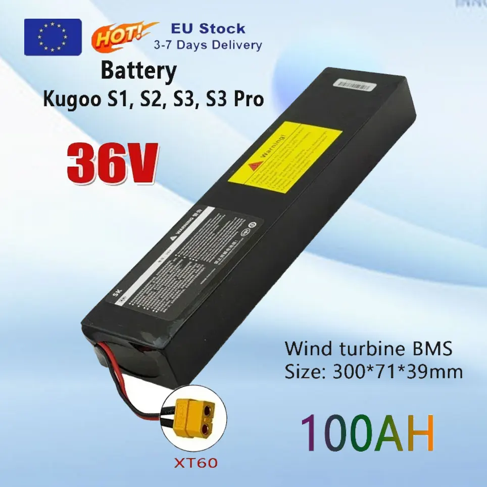 36V 100000mAh 10S3P 18650 wiederaufladbarer Li-Ionen-Akku 1000W, geeignet für Kugoo S1, S2, S3 Scooter, integriertes BMS