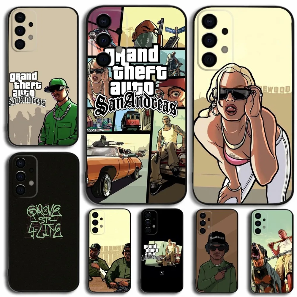 San Andreas G-GTA Phone Case For Samsung Galaxy A13,A21s,A22,A31,A32,A52,A53,A71,A80,A91 Soft Black Cover