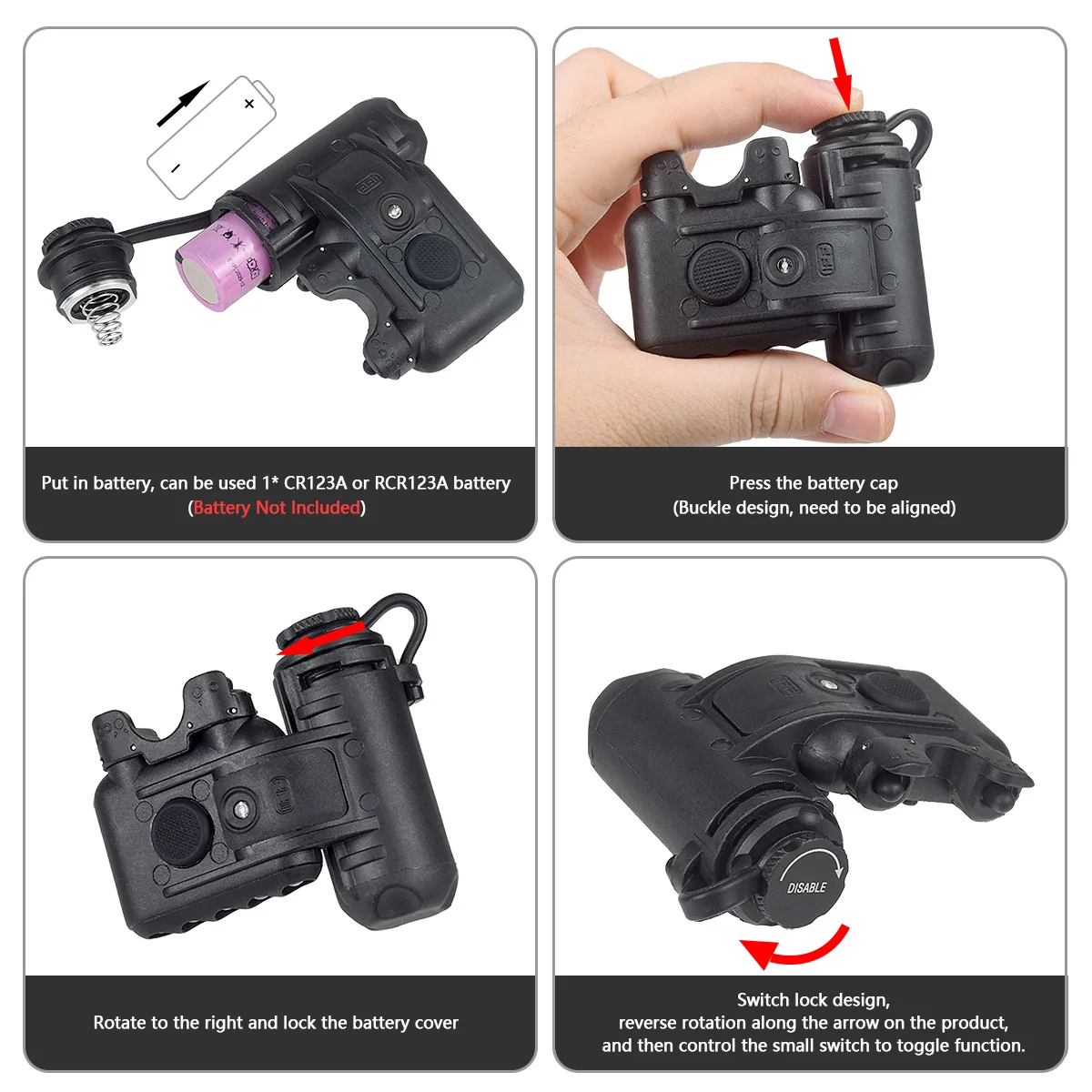 التكتيكية الادسنس كشف إشارة في الهواء الطلق سلاح الصيد مصباح يدوي الملحقات LED غطاء الصيد ضوء FMA خوذة مشاعل السلامة #6