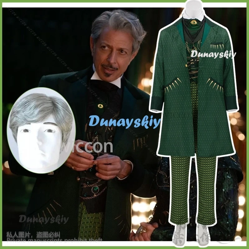 

Anime Movie Cosplay The Wizard Green Witch Uniform Coat Pants Suit Wigs For Man Halloween Christmas Party Roleplay Customized