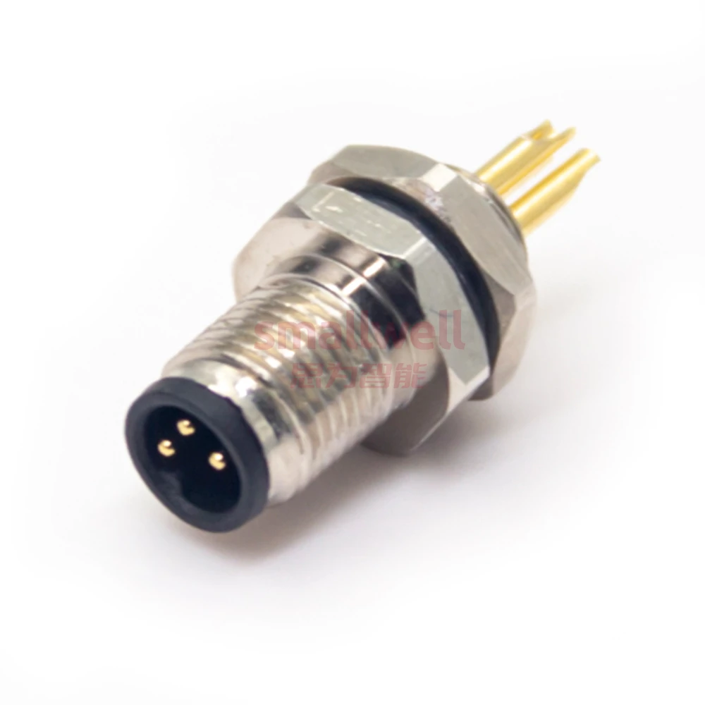 M5 3-core A-pin panel installation socket board front installation unshielded welding board size M5