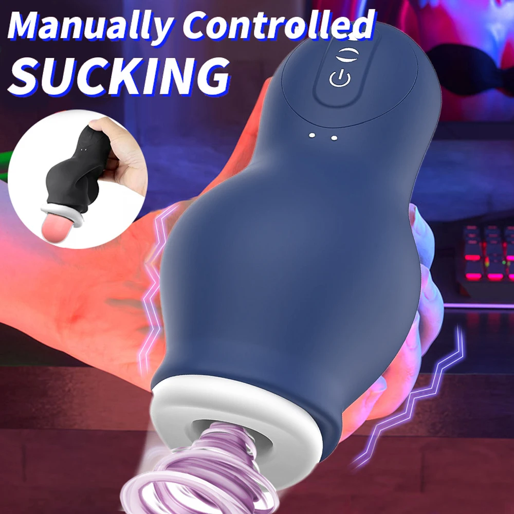 Masturbator For Men Automatic Sucking Male Machine Oral Penis Vibrator Sex Toy For Men Masturbation Cup Silicone Blowjob Machine