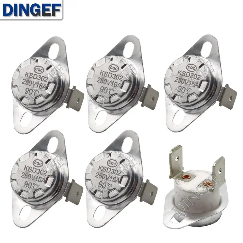 10PCS KSD302 16A 250V 40 ~ 150 Degree Ceramic KSD301 Normally Closed / Normally open Temperature Switch Thermostat 40C 45C